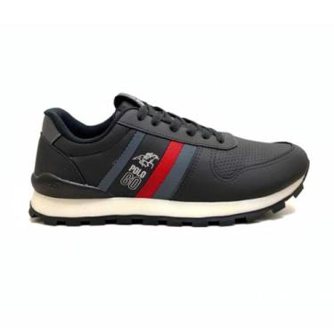 Imagem de Tenis masculino polo go go379 jogger couro academia corrida caminhada 