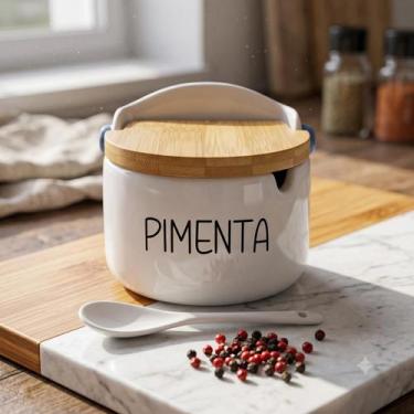 Imagem de Porta Mantimentos/Condimentos - Branco (250 g) Pimenta - Lyor, Pimenta