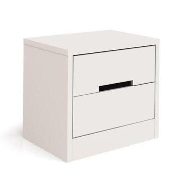 Imagem de Mesa de Cabeceira 2 Gavetas - Texturizado Branco - Kappesberg, Branco