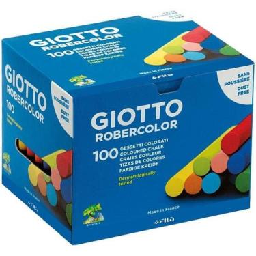 Imagem de Giz Escolar Canson Giotto Plastificado Colorido 100 Unidades