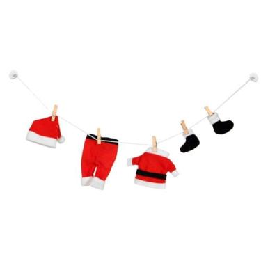 Imagem de Varal decorativo roupas do Noel com 5 peças para pendurar - Art Christ