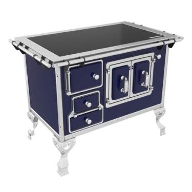 Imagem de Fogão A Lenha Venâncio Tradicional Nº2 Vitroceramico Azul Saída Direit