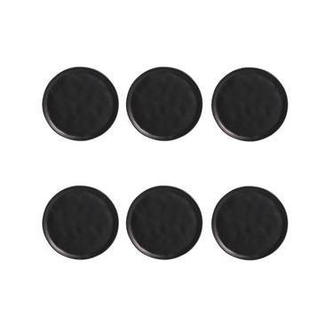 Imagem de Conjunto de Pratos de Sobremesa Bio Preto Matte 6 Peças Cerâmica Stoneware Porto Brasil