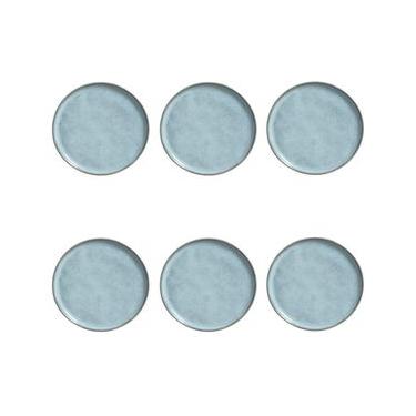 Imagem de Conjunto de Pratos de Sobremesa Bio Breeze 6 Peças Stoneware Azul Porto Brasil