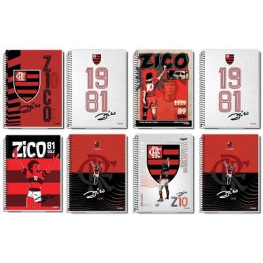 Imagem de Kit c/8 cadernos esp. 320f flamengo zico sortido - credeal
