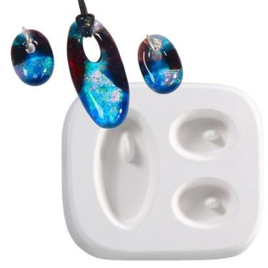 Imagem de Molde para fusão de vidro Rainbow Art Glass Trio Oval 3,5 x 3"