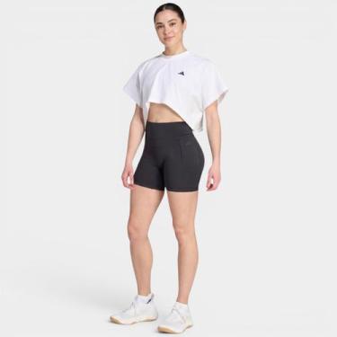 Imagem de Camiseta Adidas Graphic Primelift Workout Feminina - Branco e Marinho 