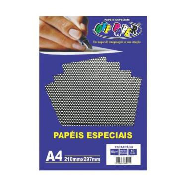 Imagem de Papel Estampado A4 180g Preto c/ Bolinhas 1 folha Off Paper