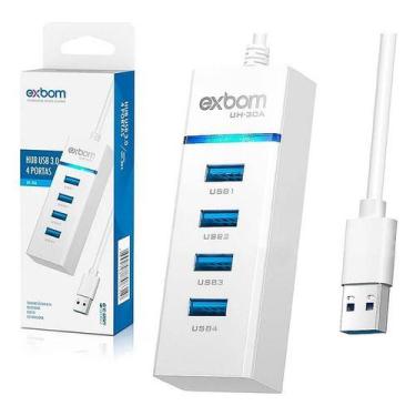 Imagem de Hub USB 3.0 4 Portas BrancoMEER - Exbom
