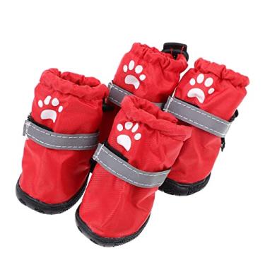 Imagem de 4 Pcs botas de chuva de estimação protetor sapatos de cachorro antiderrapantes Suprimentos para animais de estimação sapatos para animais de estimação bota de cachorro impermeável