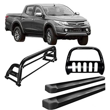 Imagem de Kit Quebra Mato +Estribo Plat +Santo Anto H2 L200 a 20 Preto