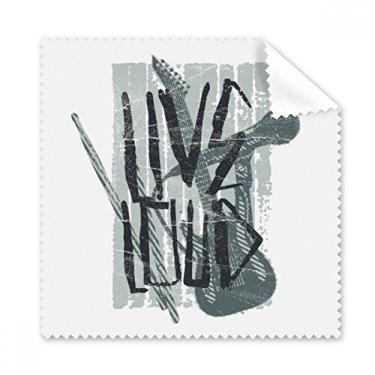 Imagem de Pano de limpeza de óculos de tela de telefone com estampa de instrumentos musicais de jazz cinza 5 peças