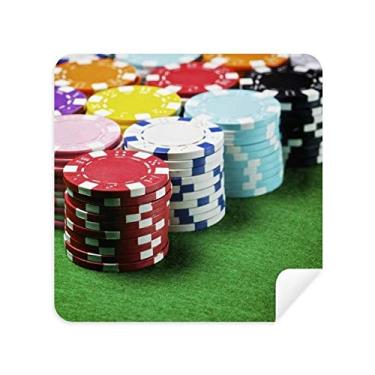 Imagem de Chip Green Table Gambling Photo Glasses Pano Limpador de tela Tecido Camurça Pacote com 2