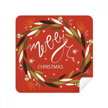 Imagem de Óculos de ilustração de folha de guirlanda colorida de Natal, tecido de camurça, 2 unidades