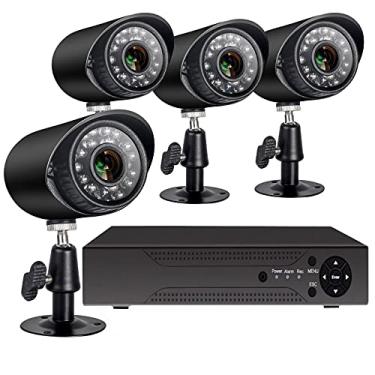 Imagem de 4CH 1080P AHD sistema de câmera Home Security Outdoor CCTV Recorder 4pcs HD câmeras de vigilância com Night Vision Motion Alert (disco rígido não incluído)
