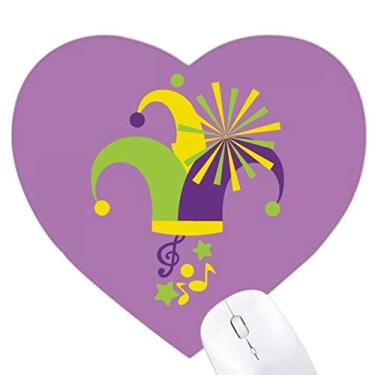 Imagem de Rio Brazil Carnaval Chapéu Palhaço Coração Mousepad Tapete de Borracha para Escritório
