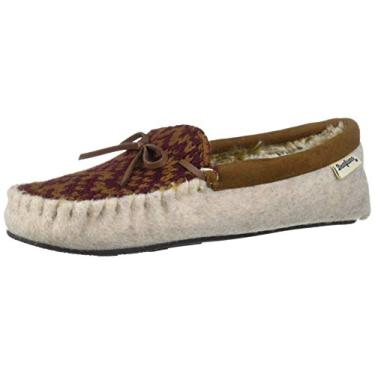 Imagem de Dearfoams Pantufa feminina de feltro para micro-ondas e mocassim de malha Fairisle, Aveia mesclada, X-Large