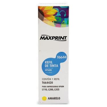 Imagem de Refil de Tinta Amarelo Compatível Epson T664420 - para impressora L110/L210/L220/L355/L365/L555 - Maxprint
