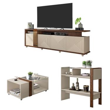 Imagem de Conjunto Kit Sala Bancada Mesa Aparador Columbus Caemmun