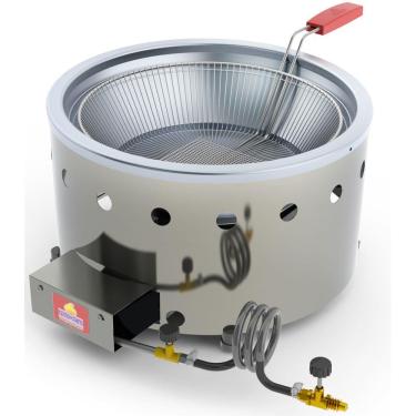 Imagem de Fritadeira Tacho para Salgados Pastel 7 L Aço Inox a Gás