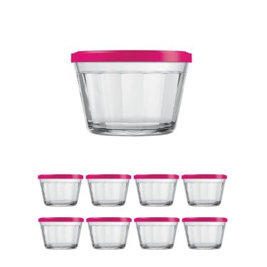 Imagem de Kit Pote Copo Americano C/Tampa Cor Sortida 150ml Nadir 8Un