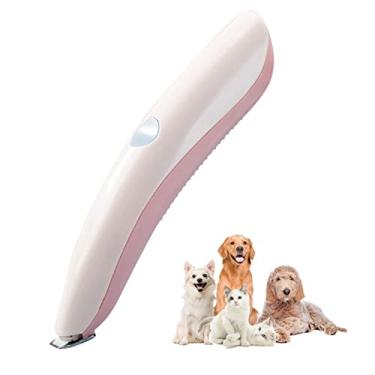 Imagem de Cortadores de cachorro para decoração, cortadores de animais silenciosos sem fio com luz LED, aparador de cuidados de pêlos de animais de estimação recarregável para patas, olhos, orelhas, rosto, garupa, rosa