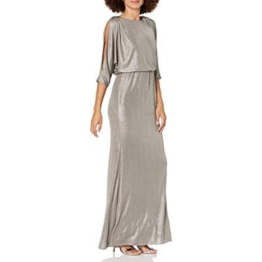 Imagem de Adrianna Papell Vestido feminino de jérsei, Prata, 36