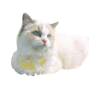 Imagem de Bandanas para cães, coleira de gato para animais de estimação, bandana com borda de renda, babador de cachorro, babador, acessórios ajustáveis e respiráveis