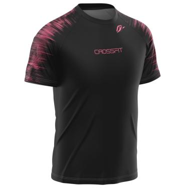 Imagem de Camiseta Raglan Unissex CrossFit Tecnodots Preto Pink