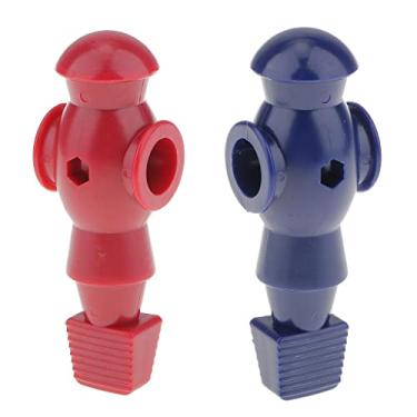 Imagem de 2 pçs jogador de futebol de mesa masculino peosball vermelho e azul para foosball rod de 5/8" novo