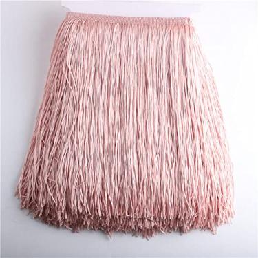 Imagem de 10 jardas/lote 30 cm de comprimento franja de renda guarnição de borla para diy vestido latino acessórios de roupas de palco fita de renda, pó de couro, 5 jardas