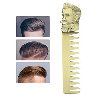 Imagem de Pente de cabeleireiro masculino, pente de cabeleireiro, pente de barba estilo dente largo liga de zinco barbeiro pente de cabeleireiro óleo pente de cabelo escova de cabelo para homens