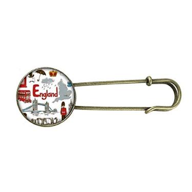 Imagem de Bandeira nacional dos animais da Inglaterra com broche de metal retrô broche de metal