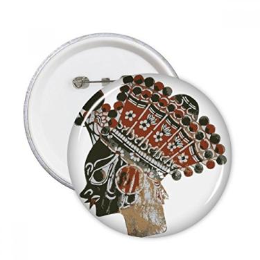 Imagem de Emblema de decoração tradicional Shadow Play Minority Retrato Redondo Broche Emblema 5 peças