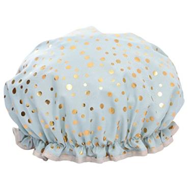Imagem de Impressão Na Touca De Banho De Banho De Banheira Touca De Banho Com Faixa Elástica De Dupla Camada Reutilizável À Prova D'água Para Chuveiro De Salão De Spa Para Spa