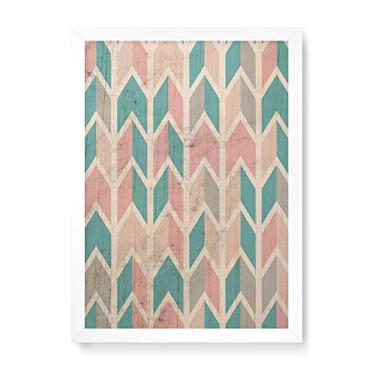 Imagem de Arte Maníacos Quadro Decorativo em Madeira Setas Textura Para Cima - 23x16,25cm (Moldura caixa em laca branca)