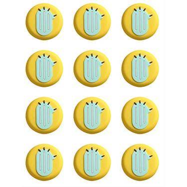 Imagem de Adesivos magnéticos macios decorativos 3D Bestgift 9 peças para armário de geladeira, porta de armário, fotos, amarelo cacto