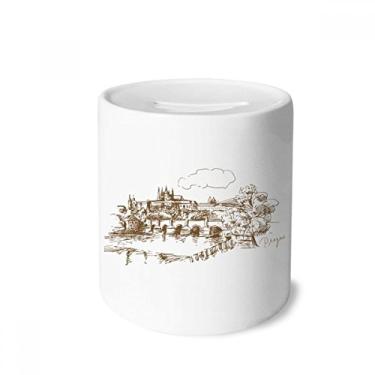 Imagem de DIYthinker Charles Bridge Prague Caixa de Dinheiro Marco Tcheco Caixa de Cerâmica Porta-Moedas Presente