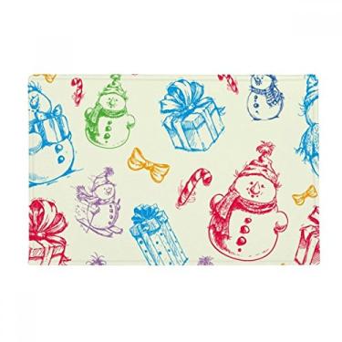 Imagem de DIYthinker Tapete de Natal para presente de boneco de neve, tapete antiderrapante para porta de banheiro