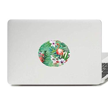 Imagem de Plantas tropicais, flamingo, animal, vinil, emblema, adesivo, notebook, decalque