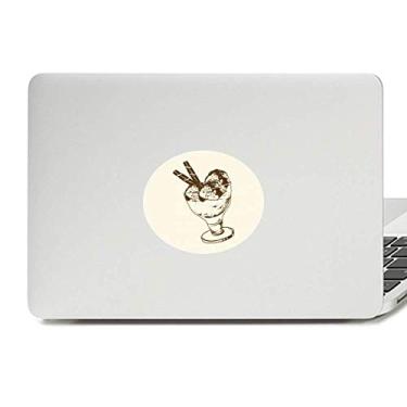 Imagem de Adesivo de notebook com emblema de vinil com barra de chocolate marrom e bola de sorvete