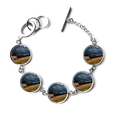 Imagem de DIYthinker Bracelete de corrente com pingente de família florestal ciência natureza cenário