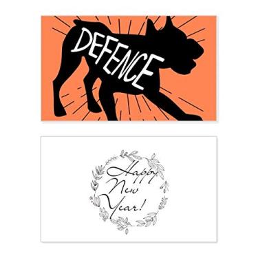 Imagem de Cartão de felicitações de ano novo com desenho de animal de burro preto e mensagem de abençoe presente