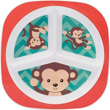 Imagem de Buba Macaquinho Prato com Divisórias, Multicor, 22 x 22 x 2 cm