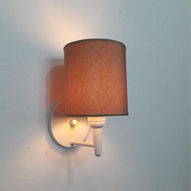 Imagem de Lustre Arandela Cilíndrica Cúpula Tecido 14x15 cm, Vivare Iluminação, Arandela Parede2009 BRLP, Branco, Pequeno