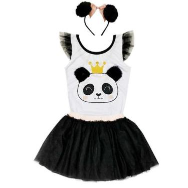 Imagem de Fantasia Infantil Temática Panda Carnaval Menina  - Douvelin