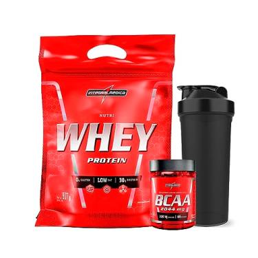 Imagem de KIT Nutri Whey Protein 907g Pouch + BCAA + Coqueteleira - Integralmédica (Cookies)