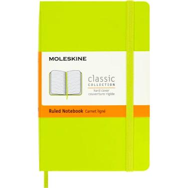 Imagem de Moleskine Caderno clássico, capa dura, bolso (8,88 cm x 14 cm), pautado/forrado, verde-limão, 192 páginas