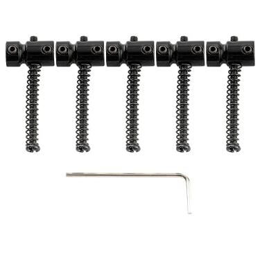 Imagem de Musiclily Pro 17mm Carrinhos Baixo Saddles de Aço para 5 Cordas Precision/Jazz Bass, Preto(5 Peças)