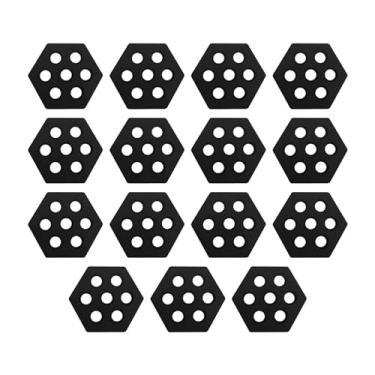 Imagem de rockible 15 peças almofadas de tração para prancha de surf hexagonal, almofadas de deck, tapete de aderência para pranchas de surf, skimboards longboard, PRETO